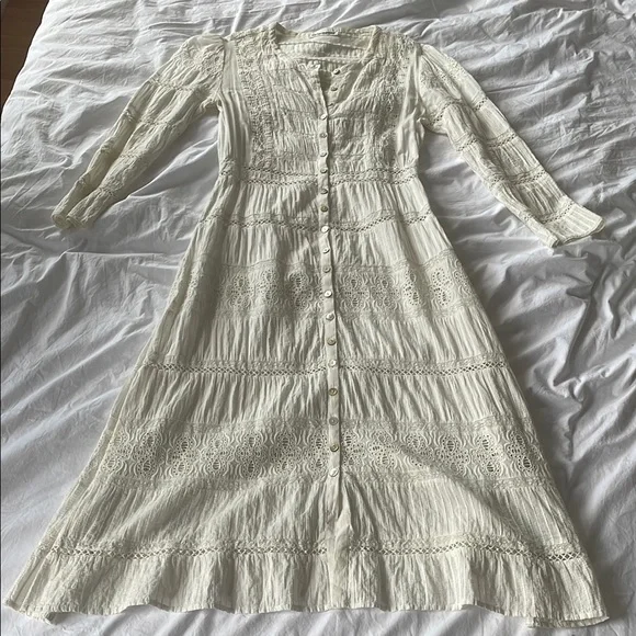 Reformation | Dresses | Reformation White Midi Lace Buttondown Dress |  Poshmark